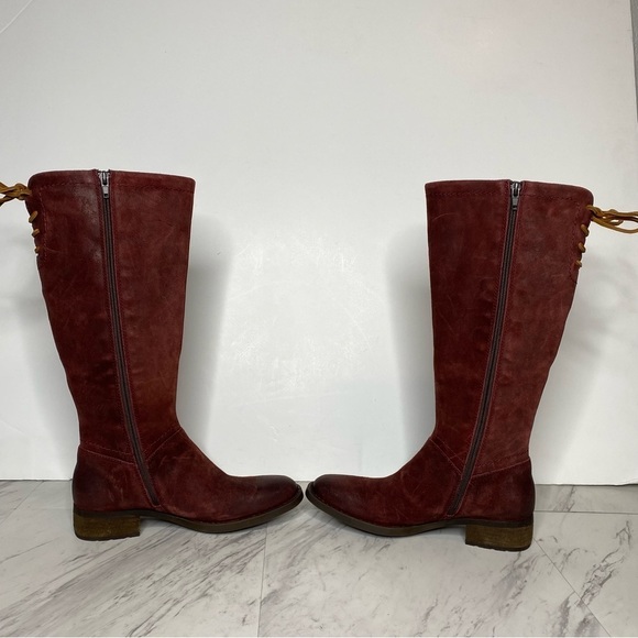 New! Born Hayden Red Distressed Suede Tall Boot 6 1/2 M - Picture 5 of 14